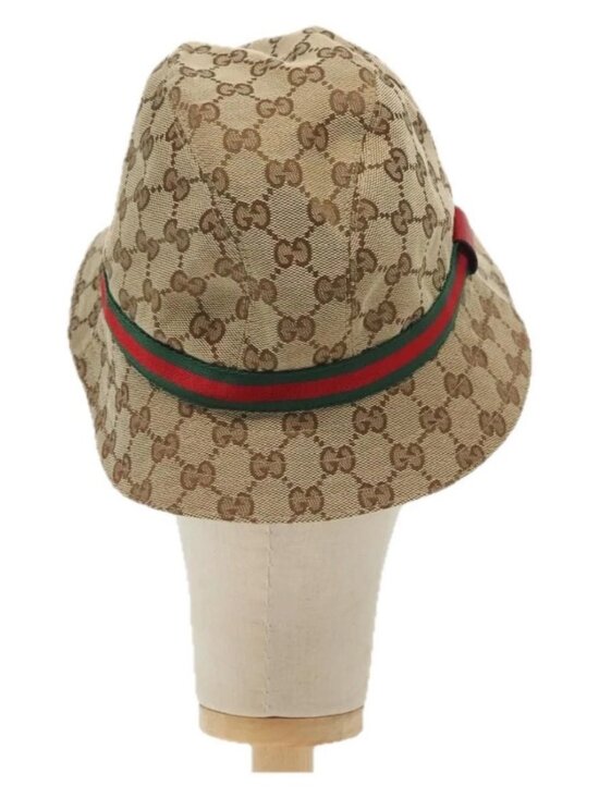 GUCCI GG Canvas Web Sherry Line Hat M Beige Red Green 411790 Auth yk19494 main image 15